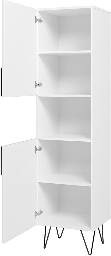 Manhattan Comfort Bookcases & Display Units - Beekman 17.51 Narrow Bookcase Cabinet in White