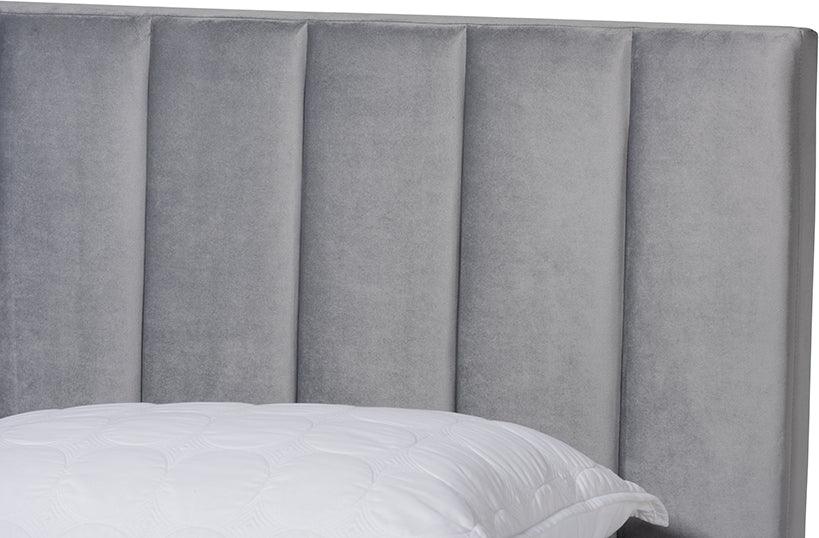 Wholesale Interiors Beds - Clare Queen Bed Gray & Black