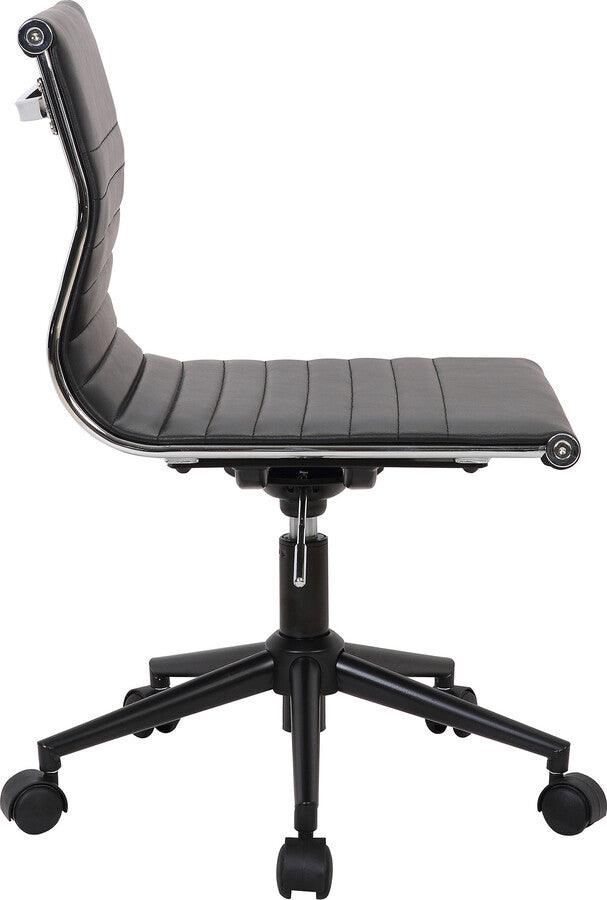 Lumisource Task Chairs - Masters Industrial Task Chair in Black Base and Black Faux Leather