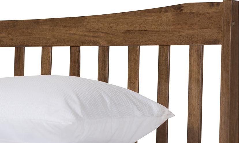 Wholesale Interiors Beds - Edeline Mid-Century Modern Solid Walnut Wood Curvaceous Slatted Full Size Platform Bed