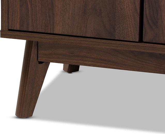 Wholesale Interiors TV & Media Units - Lena Mid-Century Modern Walnut Brown Finished 2-Drawer Wood TV Stand