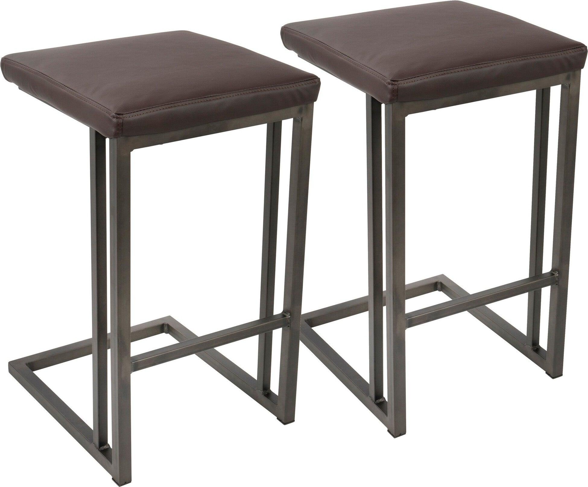 Lumisource Barstools - Roman Counter Stool Antique & Espresso (Set of 2)