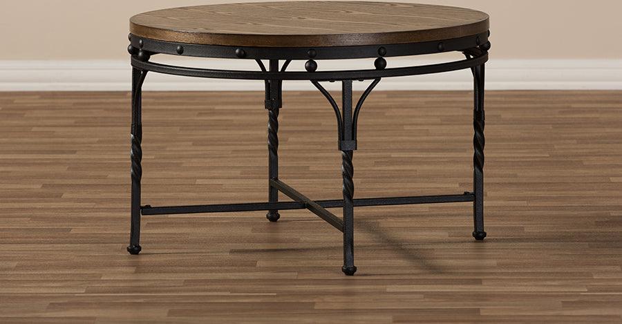 Wholesale Interiors Coffee Tables - Austin Vintage Industrial Antique Bronze Round Coffee Cocktail Occasional Table