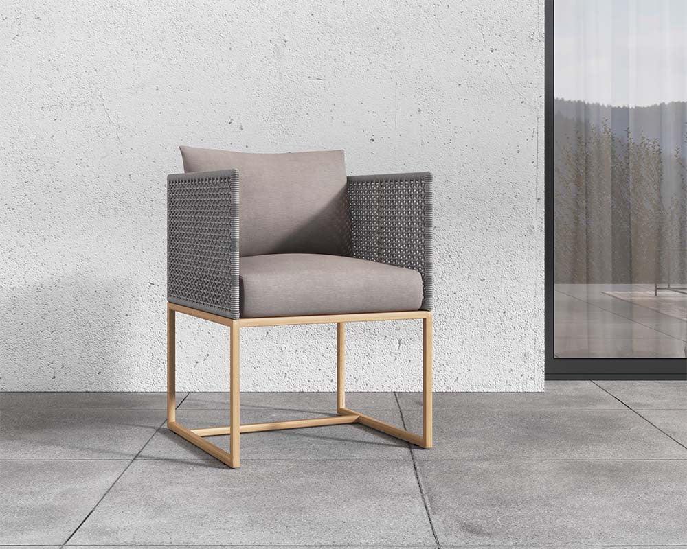 SUNPAN Outdoor Dining Chairs - Crete Dining Armchair Natural Pallazo Taupe