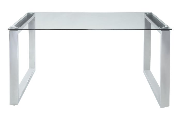 ACME Furniture Dining Tables - ACME Abraham Dining Table, Clear Glass & Chrome Finish