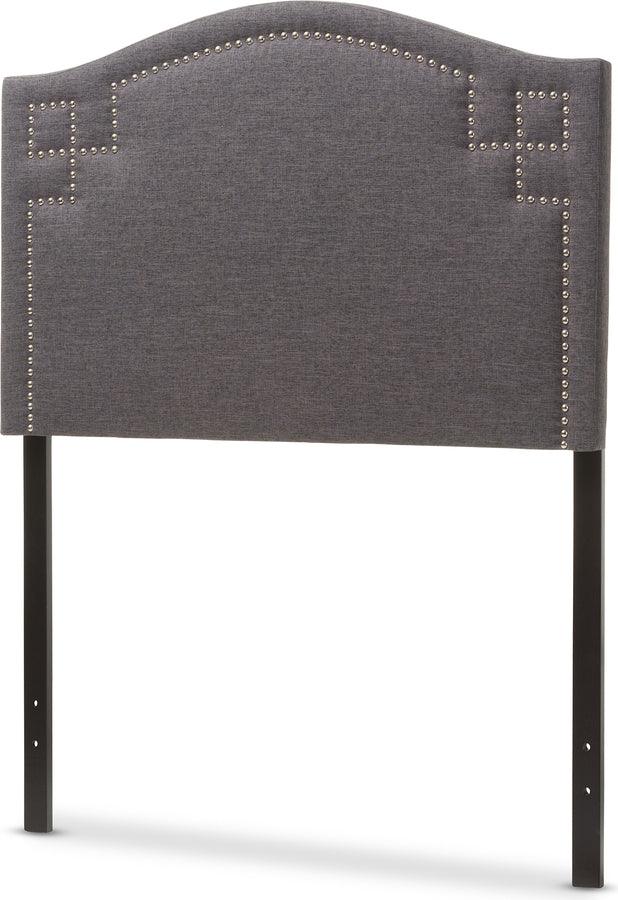 Wholesale Interiors Headboards - Aubrey Modern and Contemporary Dark Grey Fabric Upholstered Twin Size Headboard