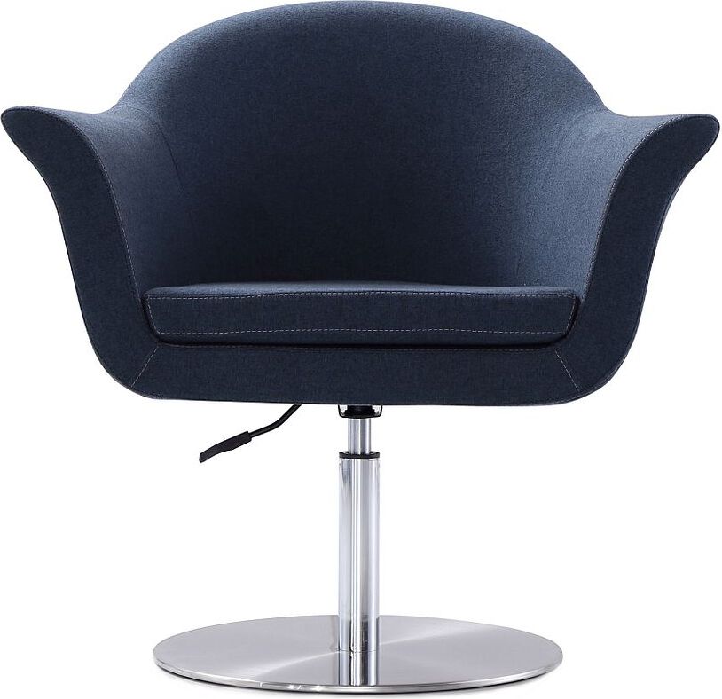 Manhattan Comfort Accent Chairs - Voyager Smokey Blue & Brushed Metal Woven Swivel Adjustable Accent Chair (Set of 2)