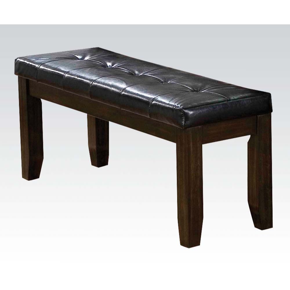 ACME Benches - ACME Urbana Bench, Black PU & Espresso