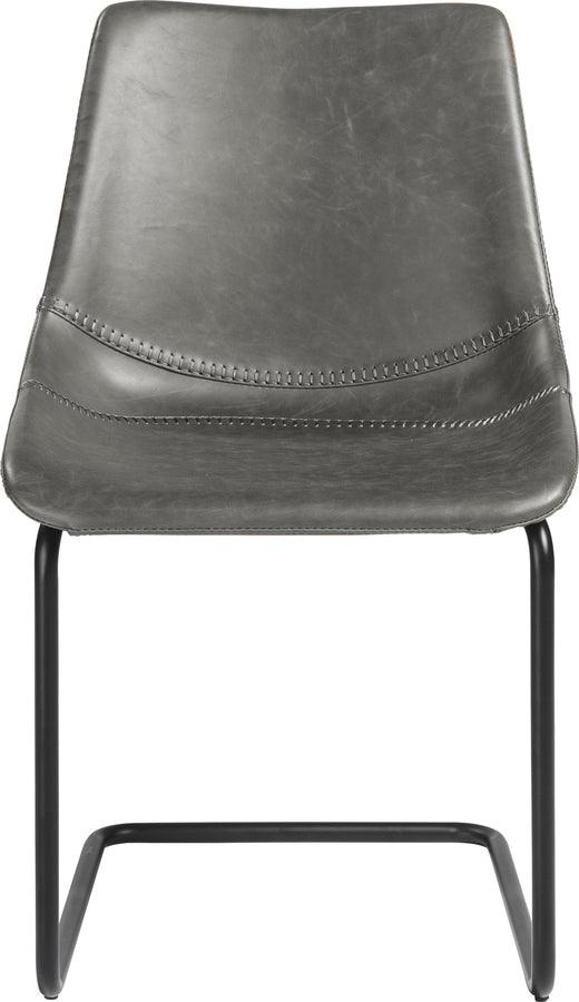 Euro Style Dining Chairs - Flynn Side Chair in Vintage Gray with Black Steel Legs - Set of 2