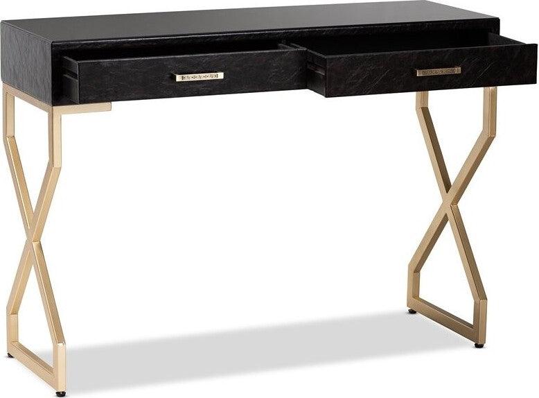 Wholesale Interiors Consoles - Carville Console Table Dark Brown & Gold