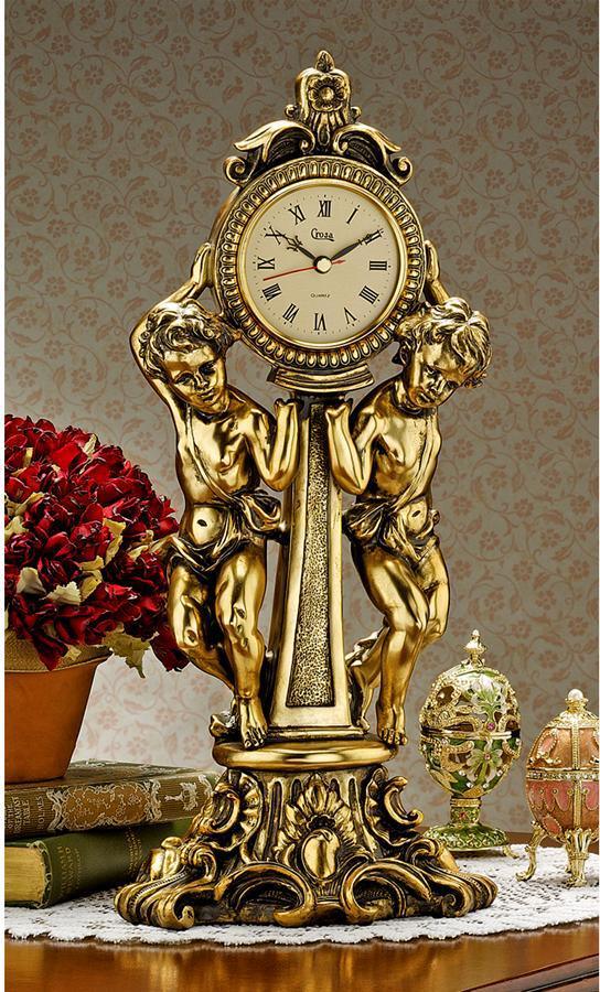 Design Toscano Clocks - Amboise Twin Cherubs Mantle Clock