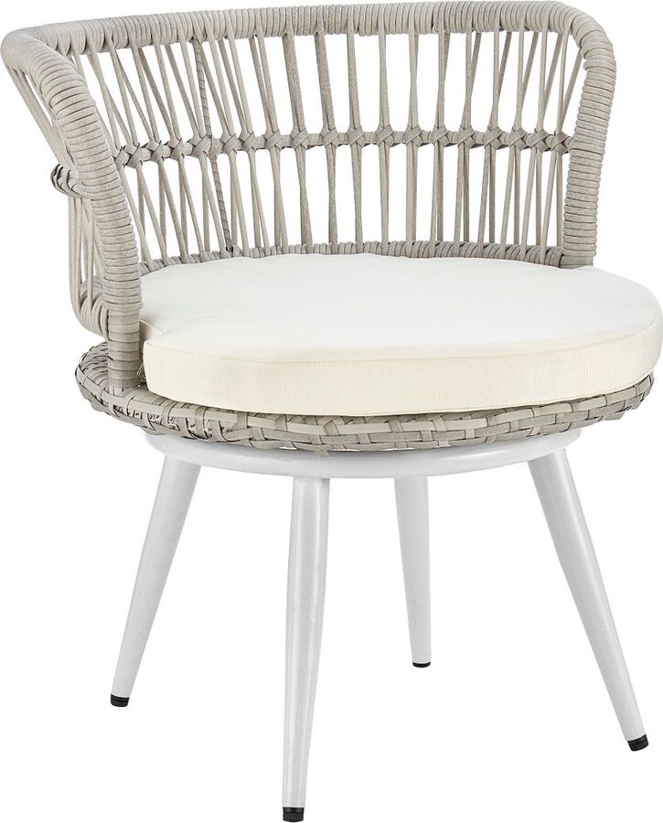 Manhattan Comfort Outdoor Conversation Sets - Monaco Patio 2- Person Seating Group with End Table with Cream Cushions