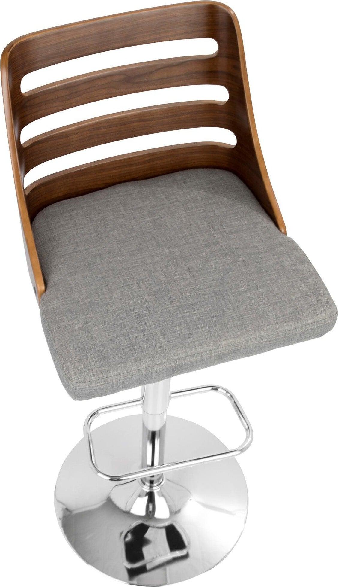 Lumisource Barstools - Trevi Barstool Walnut & Gray (Set of 2)