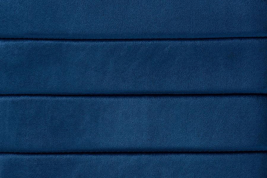 Wholesale Interiors Dining Chairs - Armand Navy Blue Velvet Fabric Upholstered and Gold Finished Metal 4-Piece Dining Chair Set