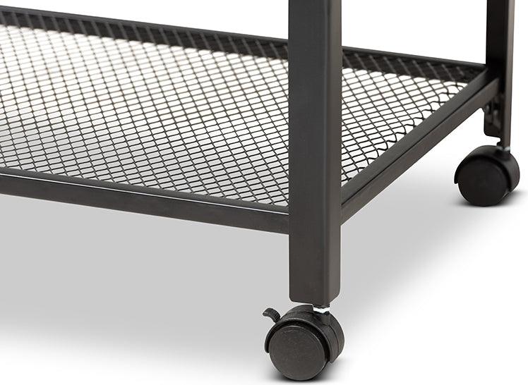 Wholesale Interiors Kitchen & Bar Carts - Verna Rustic Industrial Black Finished Metal And Oak Brown Finished Wood Kitchen Serving Cart
