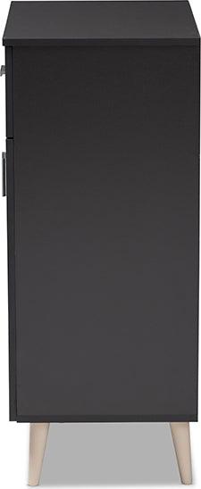 Wholesale Interiors Kitchen Storage & Organization - Jonas Modern And Contemporary Dark Grey And Oak Brown Finished Kitchen Cabinet