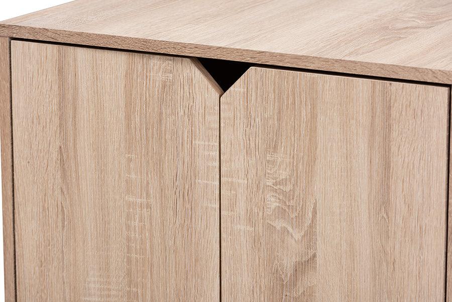 Wholesale Interiors Cat Litter Box - Jasper Modern And Contemporary Oak Finished 2-Door Wood Cat Litter Box Cover House