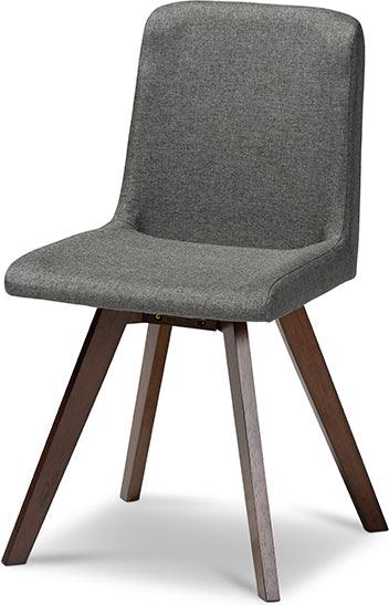 Wholesale Interiors Dining Sets - Pernille Modern Transitional Grey Fabric Upholstered Walnut Finished Wood 5-Piece Dining Set