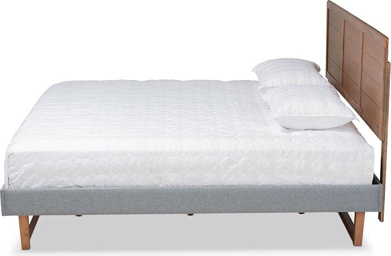 Wholesale Interiors Beds - Gabriela King Bed Dark Gray & Ash walnut