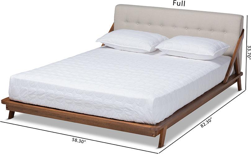 Wholesale Interiors Beds - Sante Full Bed Beige & Walnut