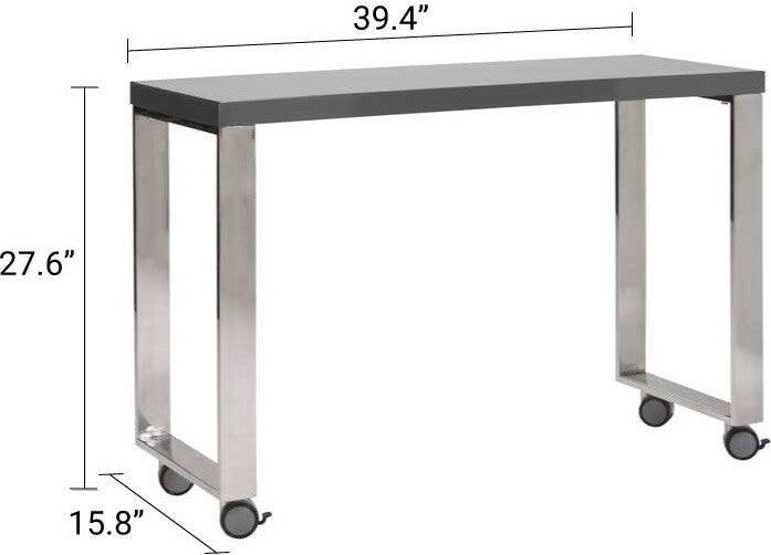 Euro Style Desks - Dillon 40" Side Return Desk Gray & Stainless Steel