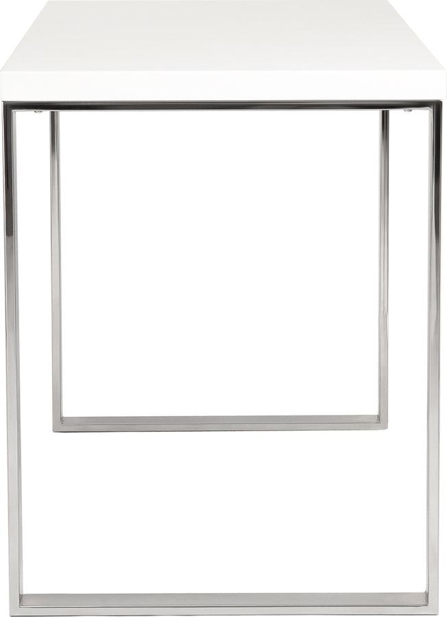 Euro Style Desks - Dillon Desk White & Stainless Steel