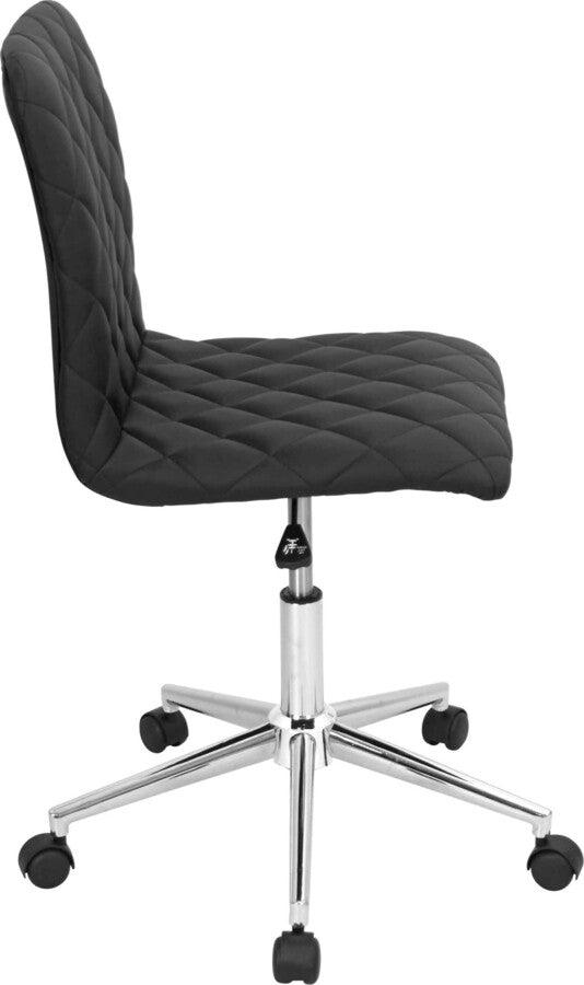 Lumisource Task Chairs - Caviar Contemporary Adjustable Office Chair in Black Faux Leather