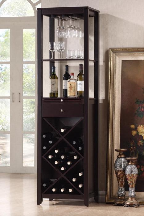 Wholesale Interiors Bar Units & Wine Cabinets - Austin Brown Wood Modern Wine Tower