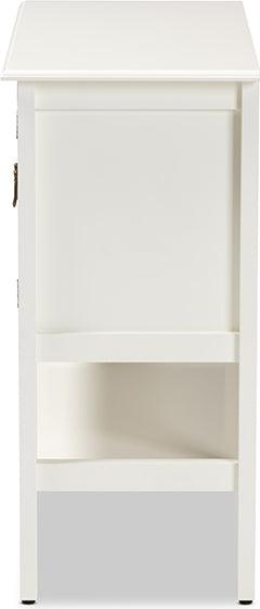 Wholesale Interiors Kitchen Storage & Organization - Chauncey Classic And Traditional White Finished Wood And Glass 2-Door Kitchen Storage Cabinet