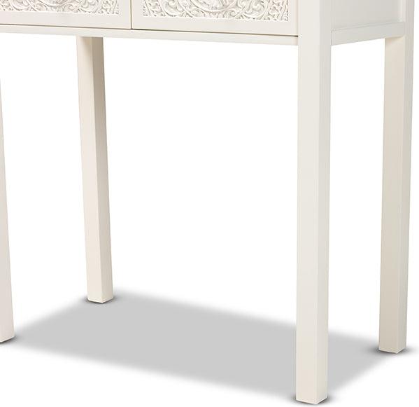 Wholesale Interiors Consoles - Lambert Classic and Traditional White Finished Wood 2-Drawer Console Table