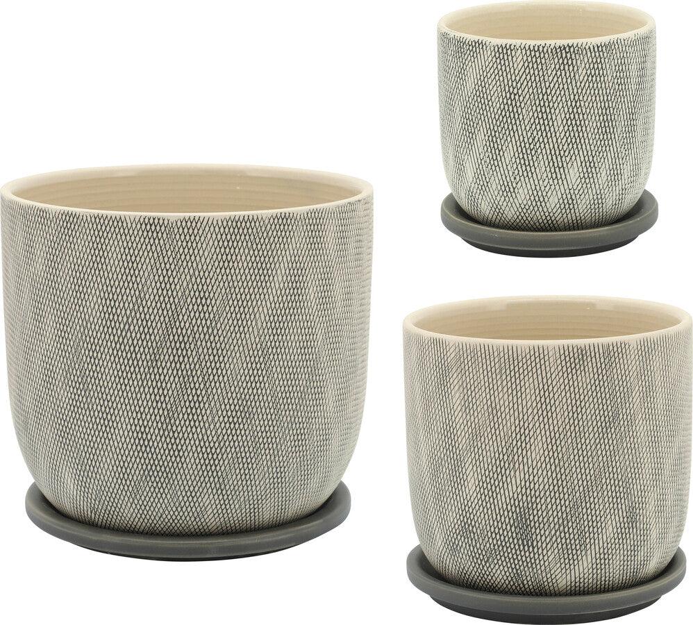 Sagebrook Home Planters - 8" Mesh Planter W/ SauCeremic Gray