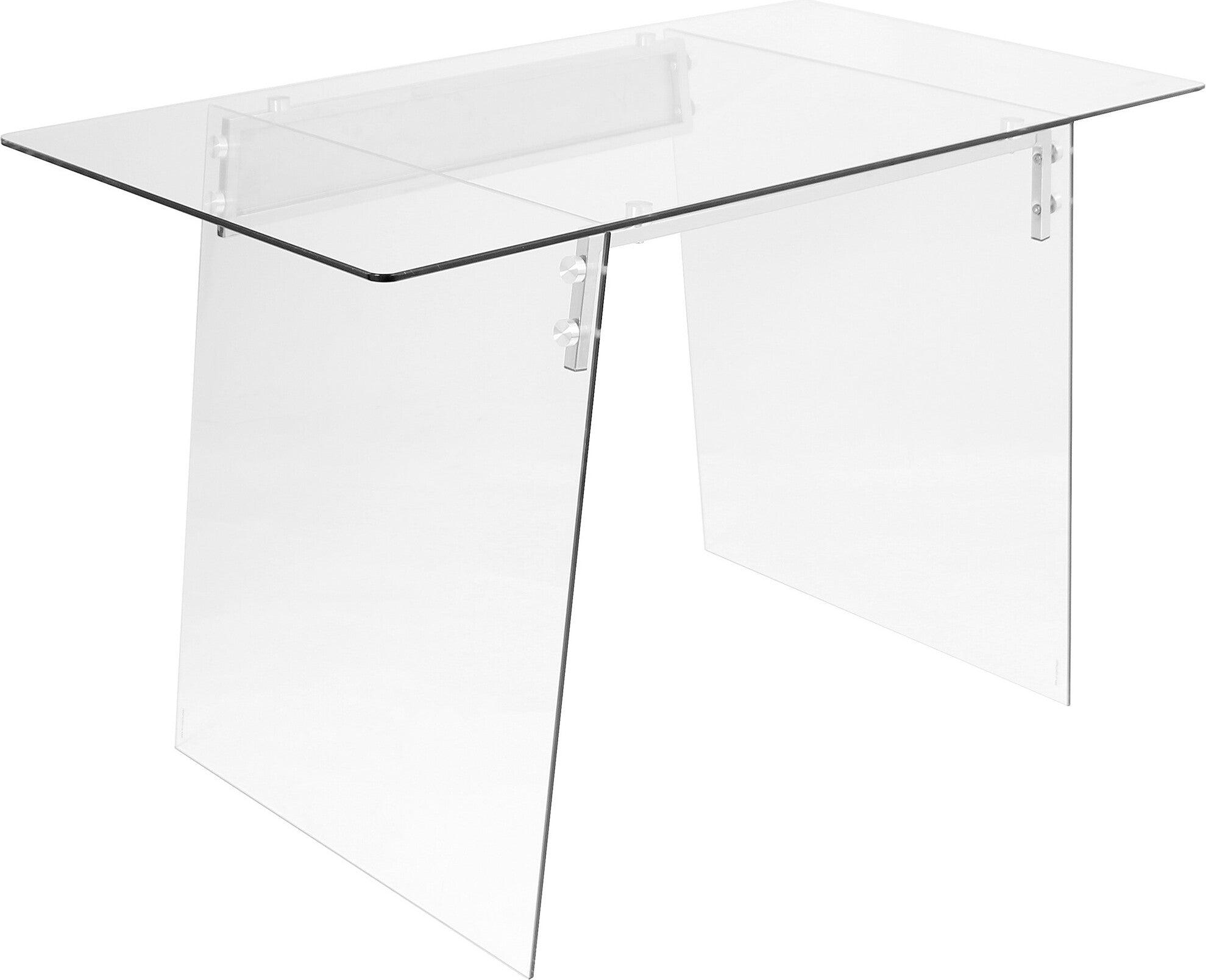 Lumisource Desks - Glacier Office Desk Clear & Chrome