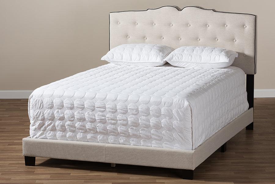 Wholesale Interiors Beds - Vivienne Queen Bed Light Beige