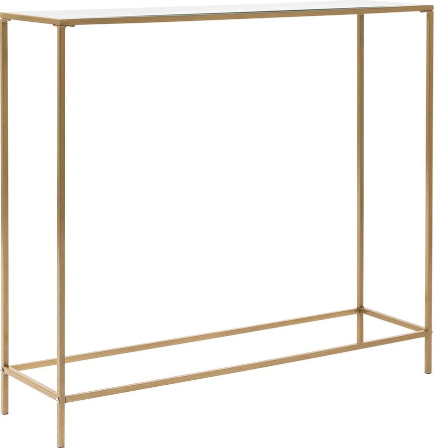 Euro Style Consoles - Arvi 36" Console in Clear Glass with Brass Base