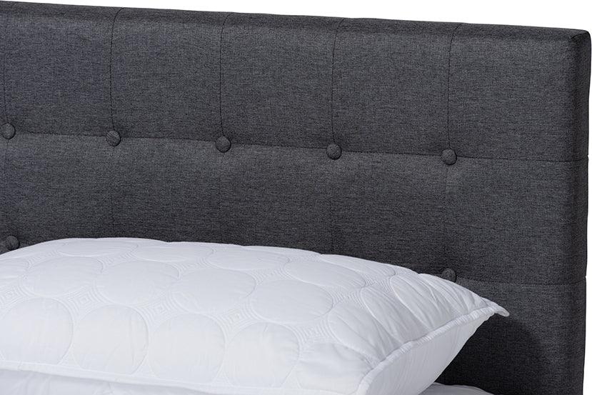 Wholesale Interiors Beds - Devan King Bed Dark Gray & Walnut
