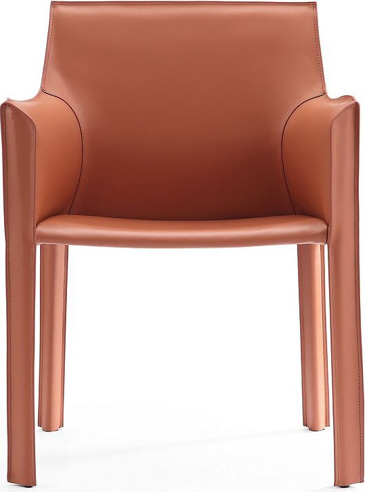 Manhattan Comfort Accent Chairs - Vogue Clay Faux Leather Arm Chair