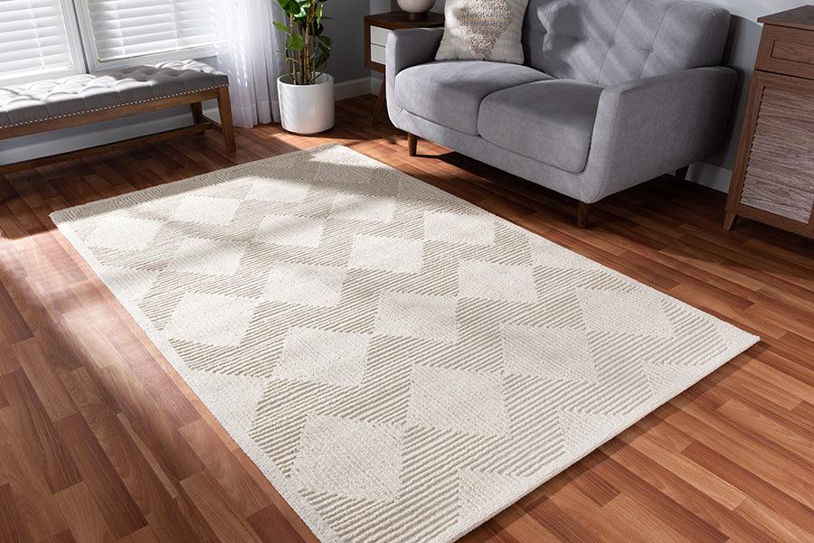 Wholesale Interiors Indoor Rugs - Sovanna Modern and Contemporary Ivory Hand-Tufted Wool Area Rug