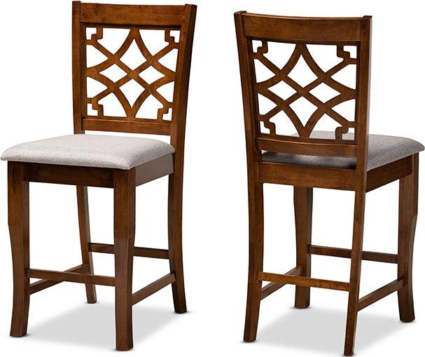 Wholesale Interiors Barstools - Nisa Bar Stool Gray & Walnut Brown (Set of 2)