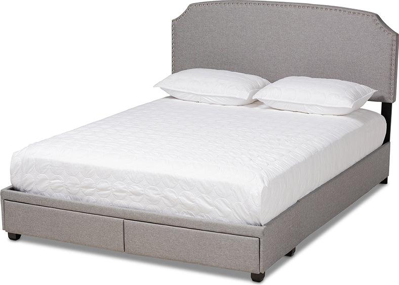 Wholesale Interiors Beds - Larese King Storage Bed Light Gray & Black