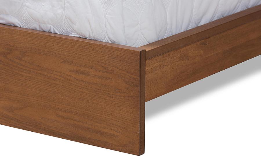 Wholesale Interiors Beds - Sami Queen Bed with Nightstand Light Gray & Walnut Brown