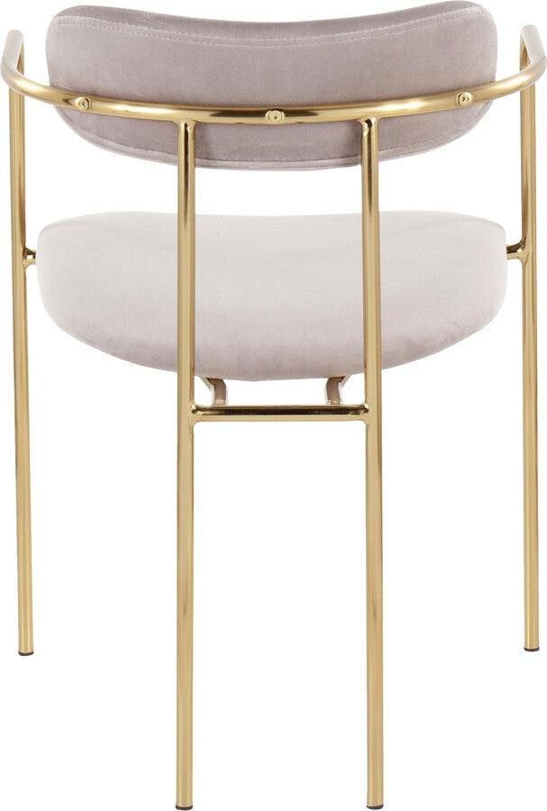 Lumisource Accent Chairs - Demi Contemporary Chair In Gold Metal & Silver Velvet (Set of 2)