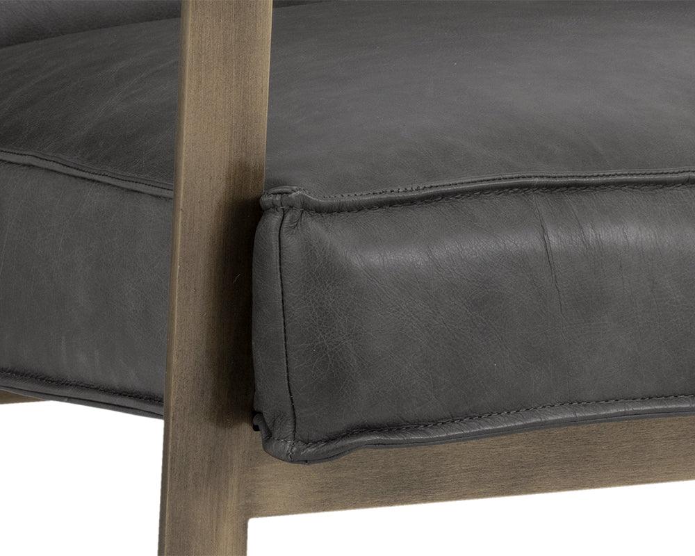 SUNPAN Accent Chairs - Kristoffer Lounge Chair Vintage Steel Gray Leather