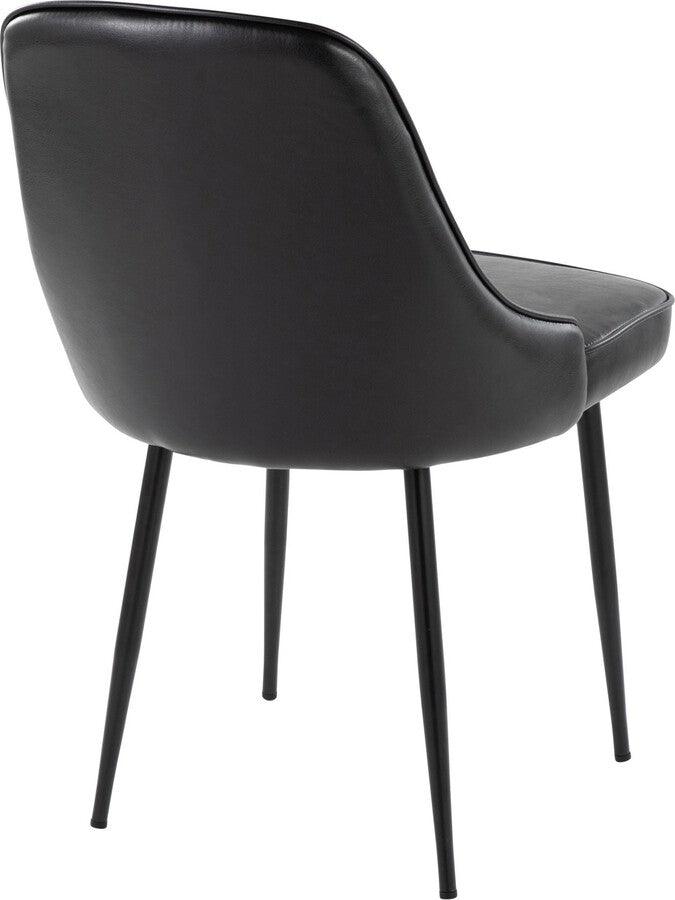 Lumisource Dining Chairs - Marcel Contemporary Dining Chair With Black Frame & Black Faux Leather (Set of 2)