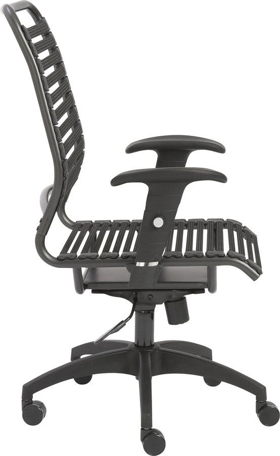 Euro Style Task Chairs - Baba Flat High Back Office Chair Black & Graphite