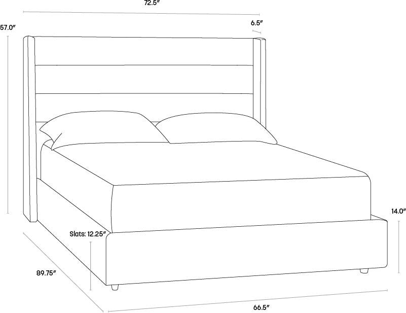 SUNPAN Beds - Emmit Bed - Queen - Quarry Gray