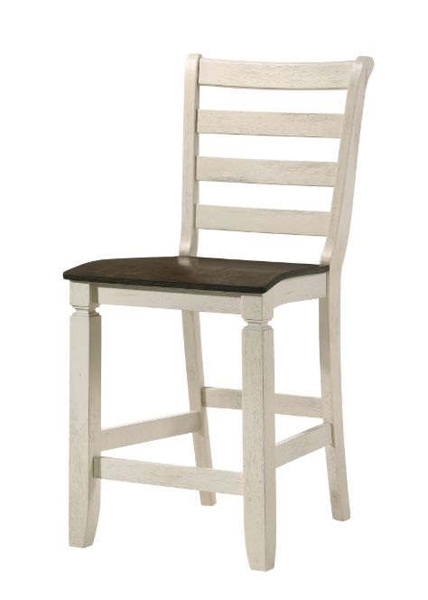 ACME Barstools - ACME Tasnim Counter Height Chair, Oak & Antique White Finish