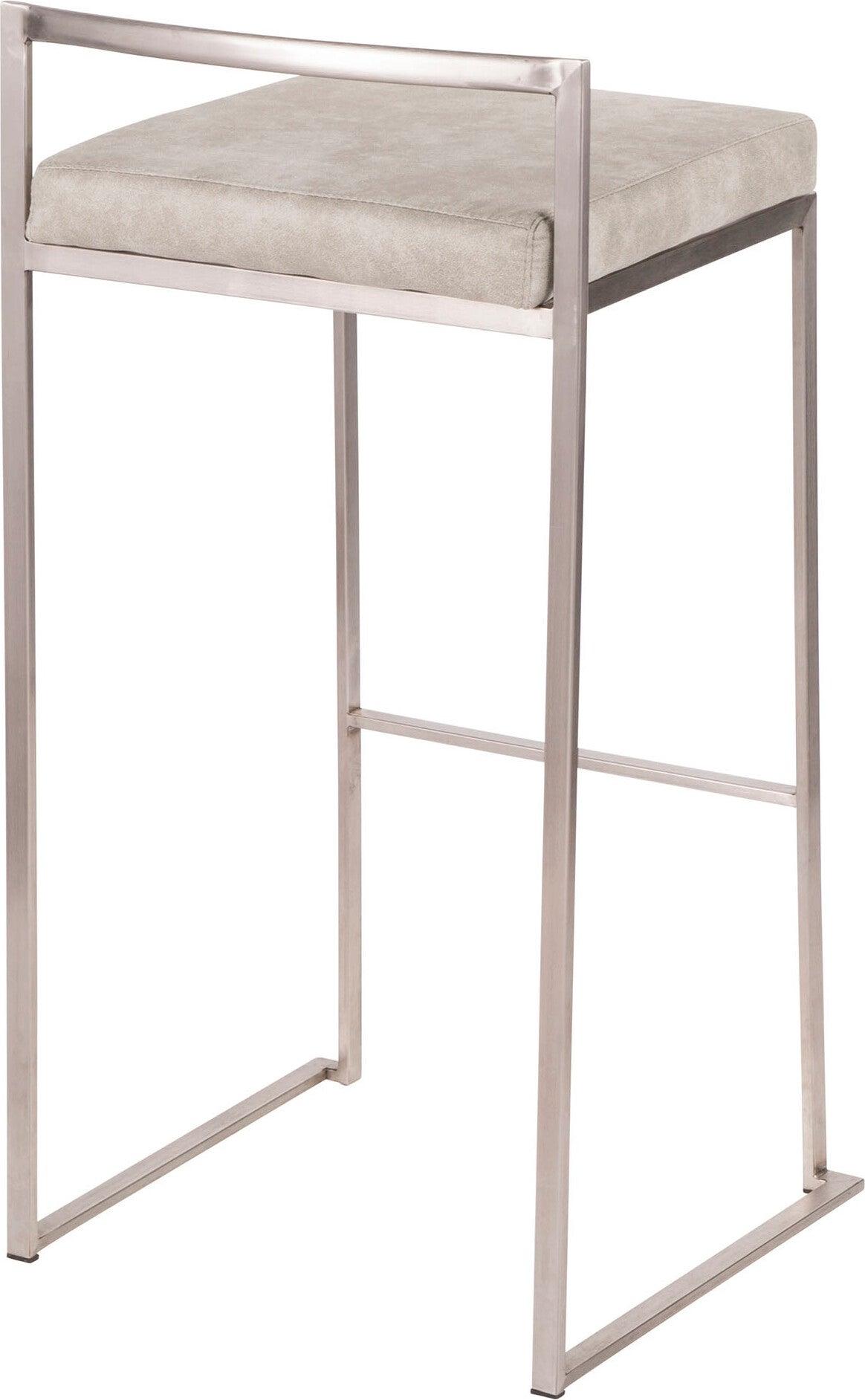 Lumisource Barstools - Fuji Stacker Barstool & Light Gray Cowboy (Set of 2)
