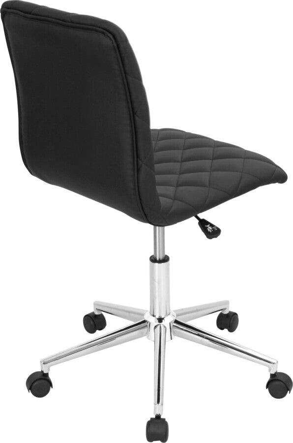 Lumisource Task Chairs - Caviar Contemporary Adjustable Office Chair in Black Faux Leather