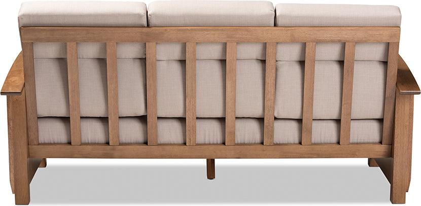 Wholesale Interiors Sofas & Couches - Charlotte Sofa Taupe & Walnut
