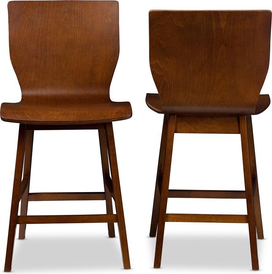 Wholesale Interiors Barstools - Elsa Counter Stool Dark Walnut (Set of 2)